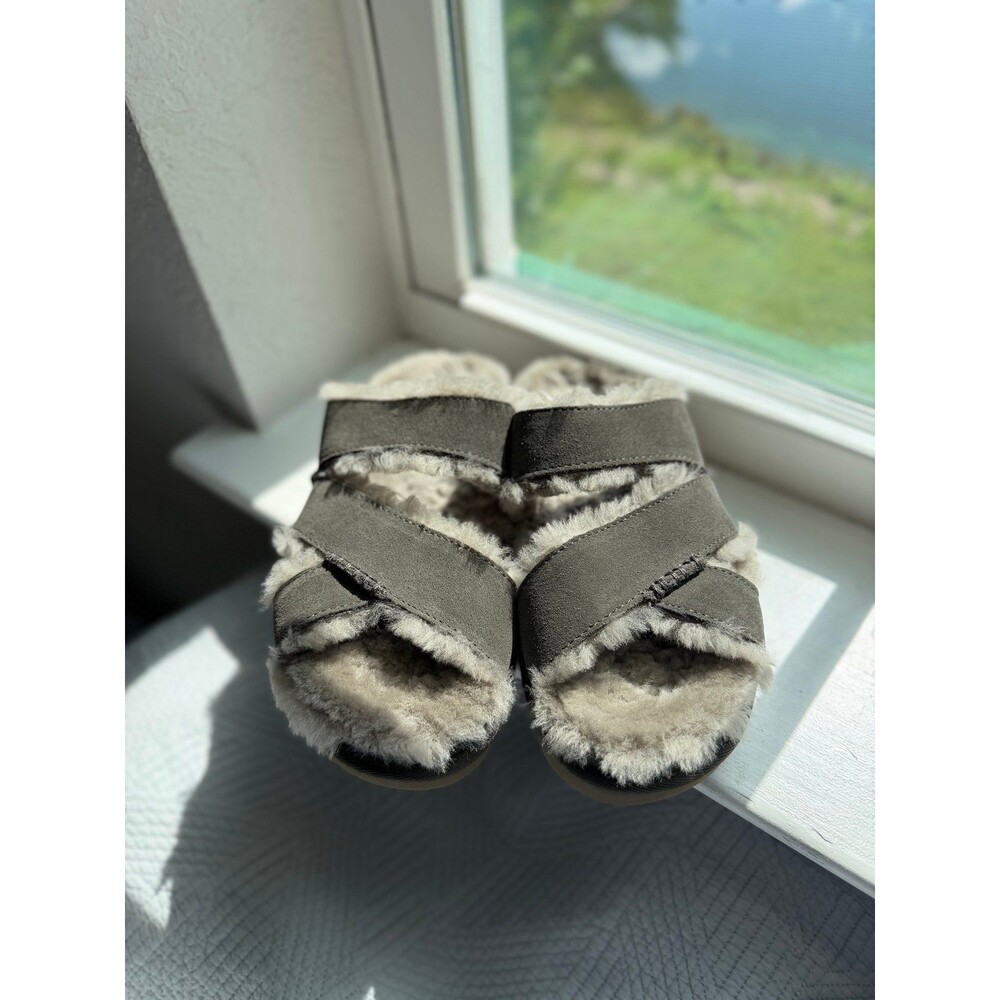 UGG Greenport Cross Strap Slide Slippers in Dense Smoke Women’s Size 7 EUC - Picture 12 of 12